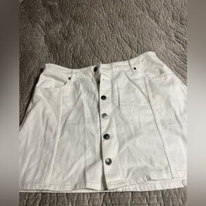 Aerie White Jean Skirt